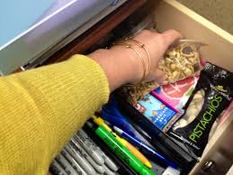 snacks in your desk drawer